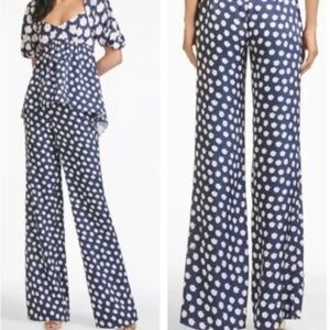 🌸 Sachin & Babi Lana Wide Leg Floral Pants in Blue & Pink Ikat  🌸